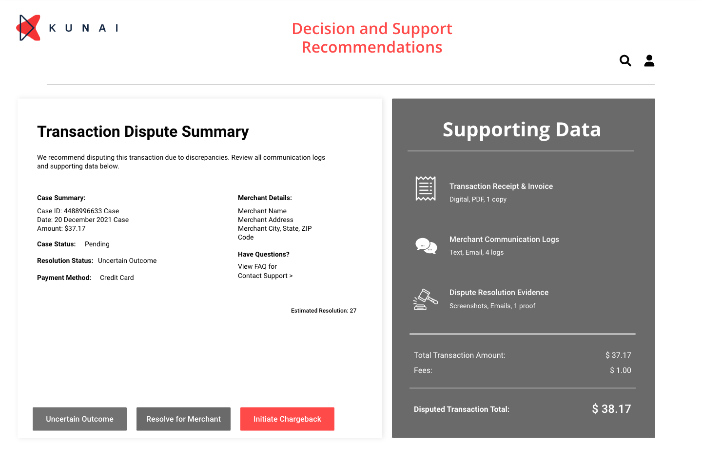 Credit Card Dispute - Decision and Support Recommendations